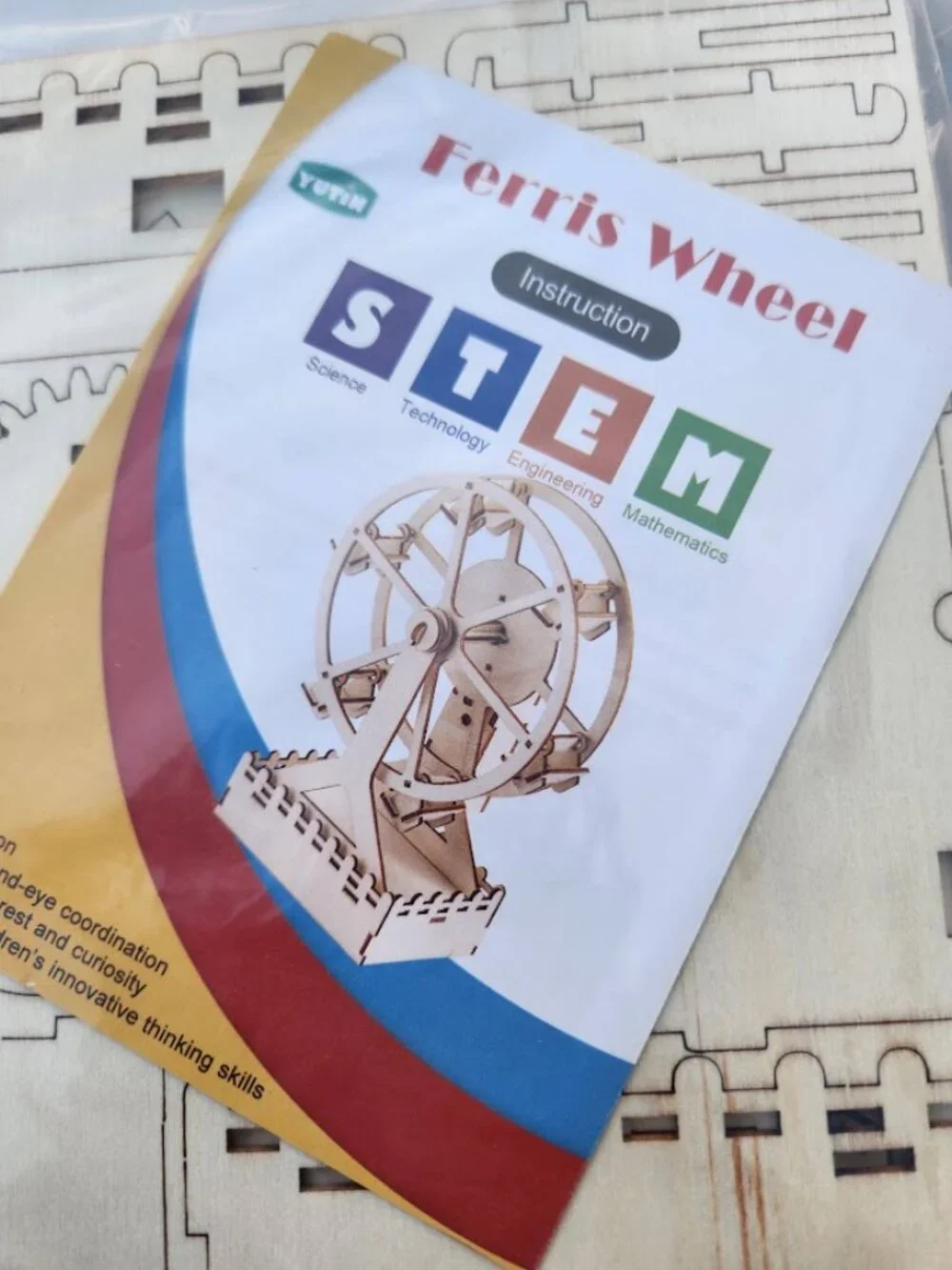 Ferris Wheel STEM Craft DIY Wood Puzzle Project Science Toy NEW Engineering Batt